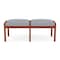 Lesro Lenox Wood 2 Seat Bench Wood Frame, Cherry, RS Fog Upholstery LW2001 - alternate 1